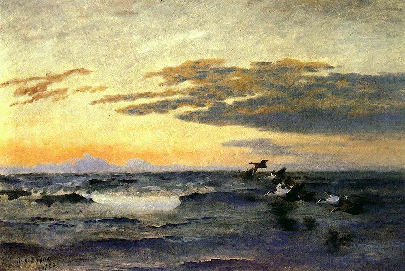 bruno liljefors Eiders at Sunrise china oil painting image